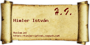 Himler István névjegykártya